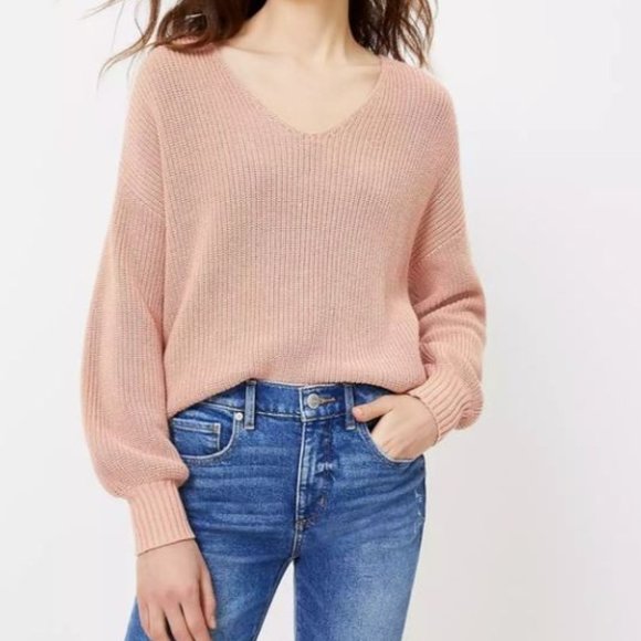 LOFT Sweaters - LOFT Ribbed V-Neck Sweater